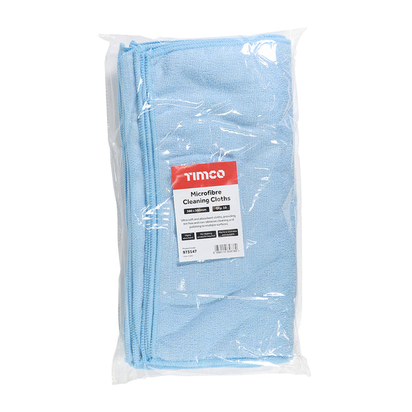 TIMCO Lint Free Highly Absorbent Microfibre Cleaning Cloths for Polishing, Washing, Waxing and Dusting – Pack 10