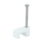 TIMCO Flat Cable Clips White - To fit 1.0mm
