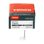 TIMCO Flat Cable Clips White - To fit 1.0mm