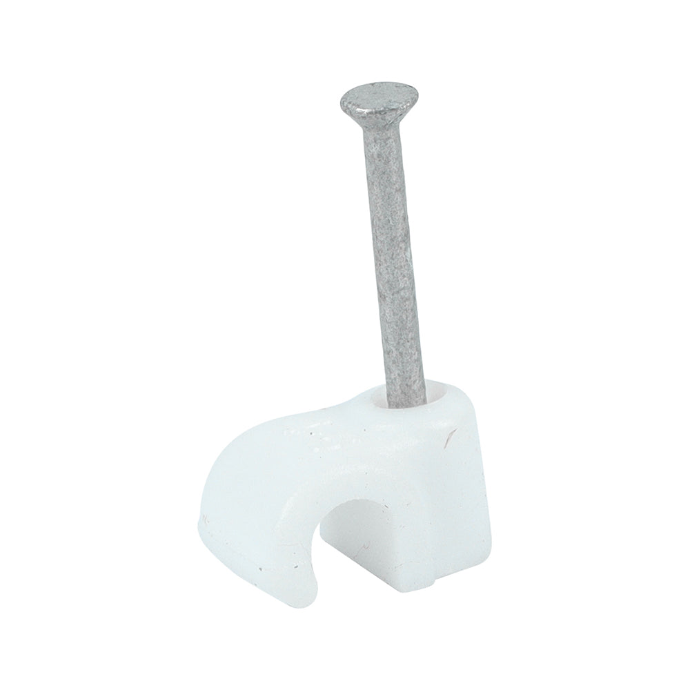 TIMCO Round Cable Clips White - To fit 4.5mm