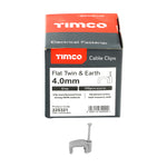 TIMCO Flat & Twin Cable Clips Grey - To fit 4.0mm