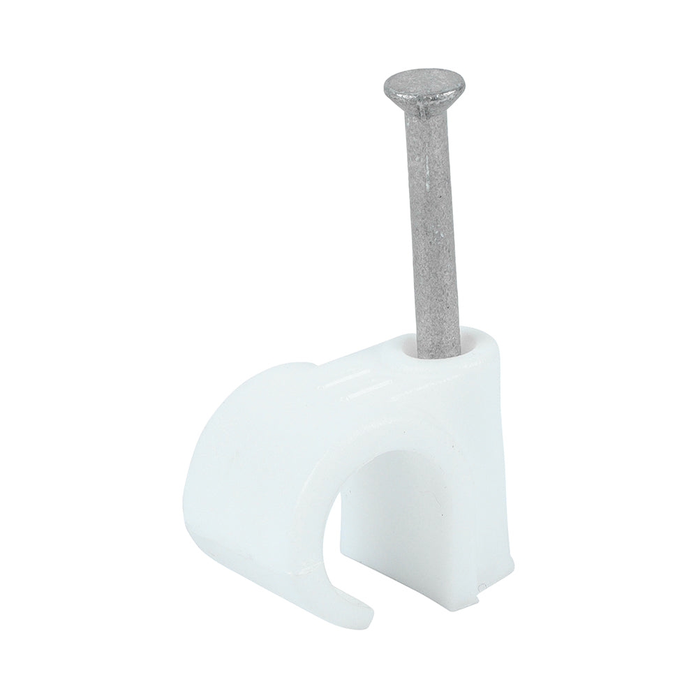 TIMCO Round Cable Clips White - To fit 11.0mm