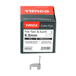 TIMCO Flat & Twin Cable Clips Grey - To fit 6.0mm