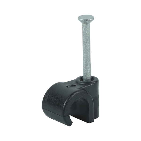 TIMCO Round Cable Clips Black - To fit 7.0mm