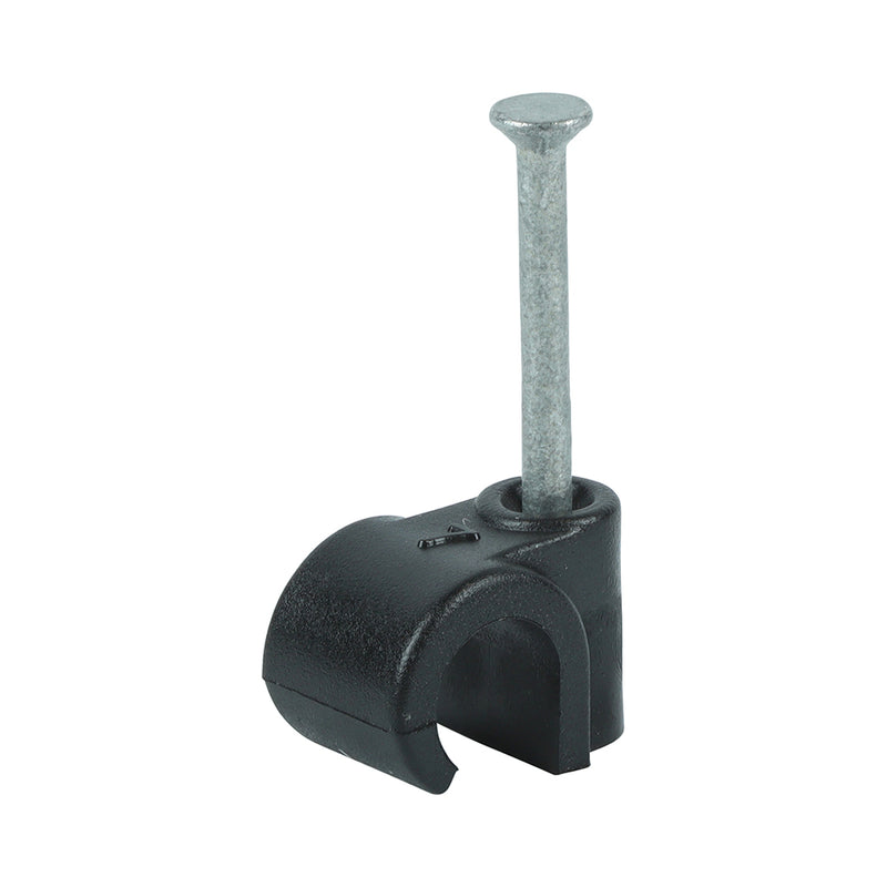 TIMCO Round Cable Clips Black - To fit 7.0mm
