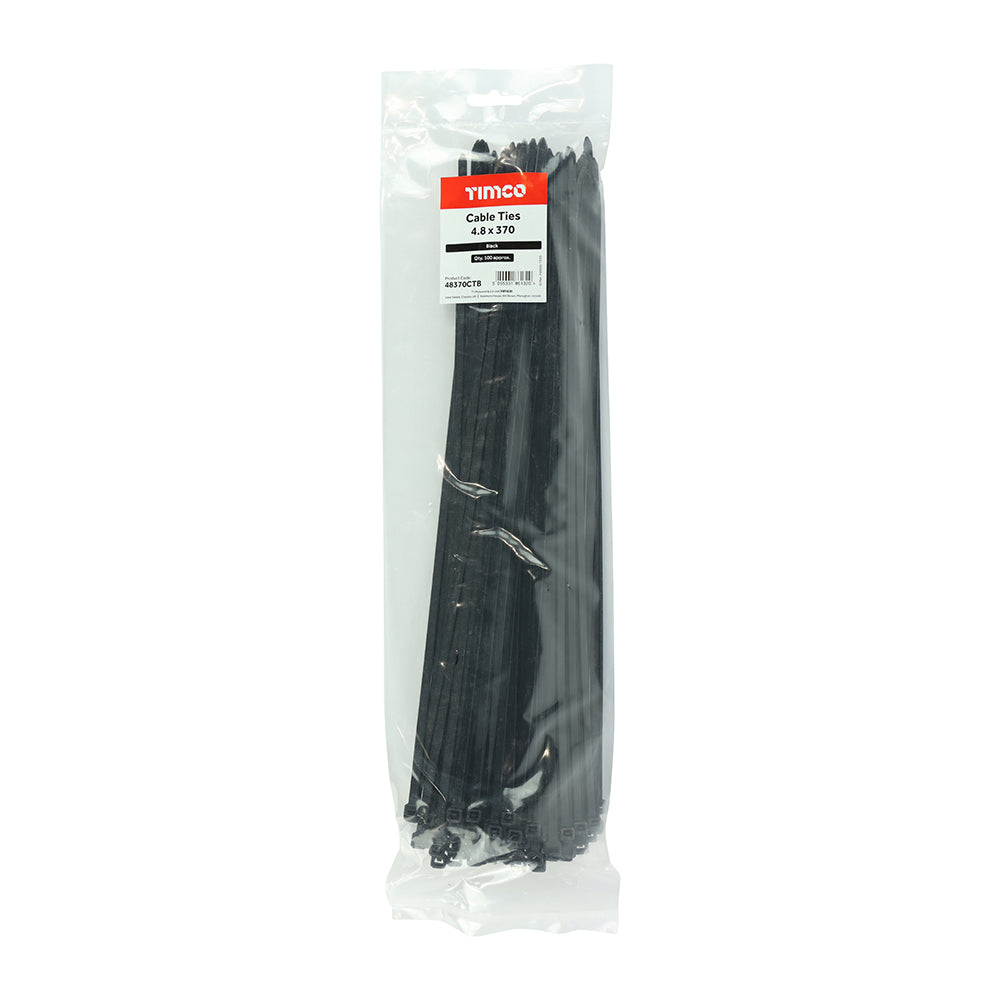 TIMCO Cable Ties Black - 4.8 x 370