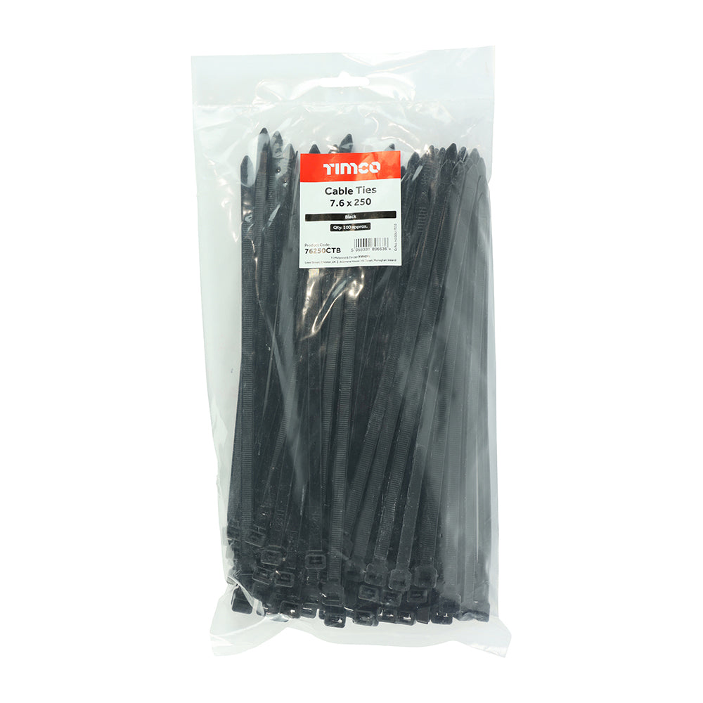 TIMCO Cable Ties Black - 7.6 x 250