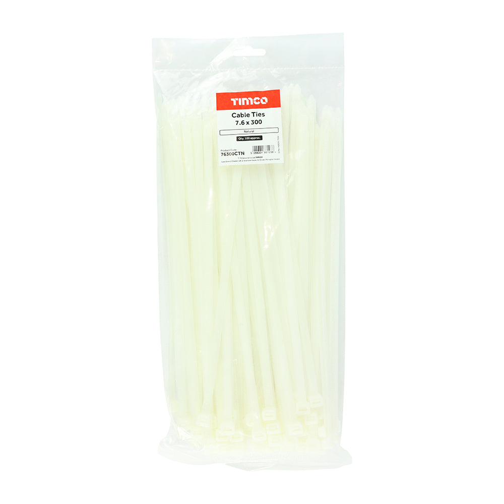 TIMCO Cable Ties Natural - 7.6 x 300