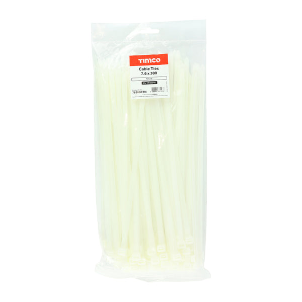 TIMCO Cable Ties Natural - 7.6 x 300