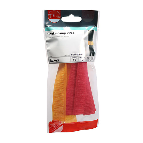 TIMCO Coloured Hook & Loop Straps - Mixed