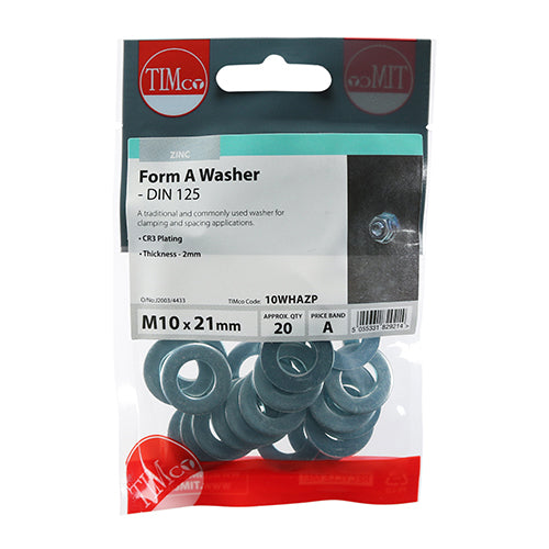 TIMCO Form A Washers DIN125-A Silver - M10