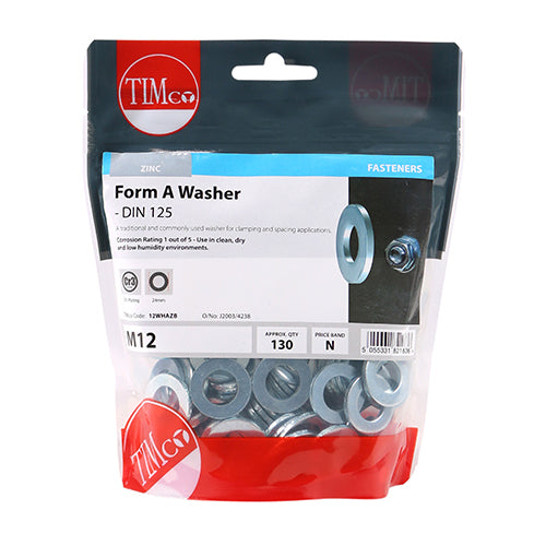 TIMCO Form A Washers DIN125-A Silver - M12