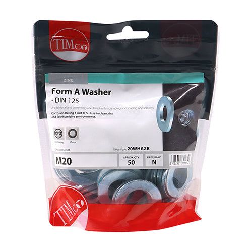 TIMCO Form A Washers DIN125-A Silver - M20