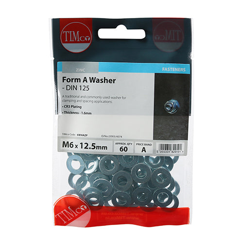 TIMCO Form A Washers DIN125-A Silver - M6
