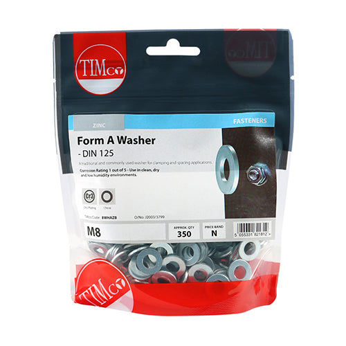 TIMCO Form A Washers DIN125-A Silver - M8