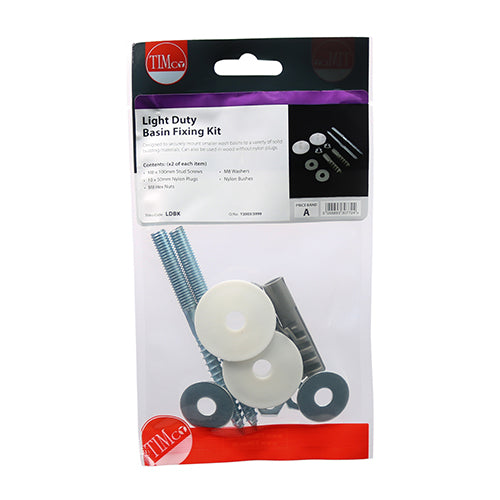 TIMCO Basin Fixing Kit Light Duty - Light Duty Kit
