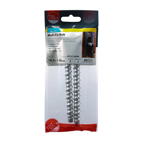 TIMCO Multi-Fix Bolts Hex Head Exterior Silver - 10.0 x 130