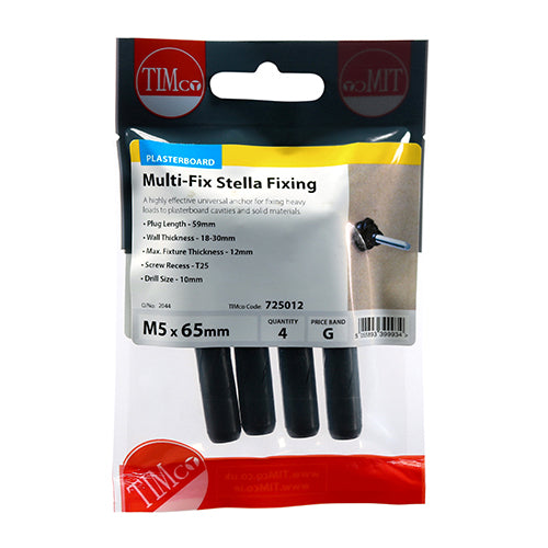 TIMCO Stella-Fix Universal Cavity & Wall Anchors - M5 x 65