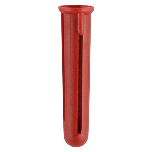 TIMCO Red Plastic Plugs 30mm shown for reliable fixing in masonry and concrete, ideal for trade, DIY, and construction projects.