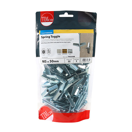 TIMCO Spring Toggle Cavity Anchors Silver - M5 x 50
