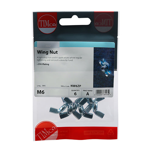 TIMCO Wing Nuts Silver - M6