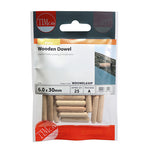 TIMCO Wooden Dowels - 6.0 x 30