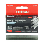 TIMCO Heavy Duty Chisel Point Galvanised Staples 10mm designed for secure fixing in roofing, carpet fitting, and woodworking applications.