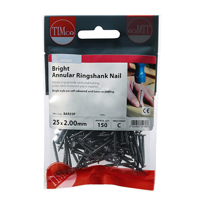 TIMCO Annular Ringshank Nails Bright - 25 x 2.00