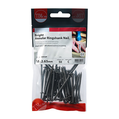 TIMCO Annular Ringshank Nails Bright - 50 x 2.65