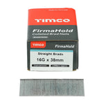 TIMCO FirmaHold Collated 16 Gauge Straight Galvanised Brad Nails 16g x 38 designed for neat internal fixing with concealed T head.