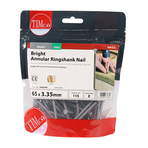 TIMCO Annular Ringshank Nails Bright - 65 x 3.35