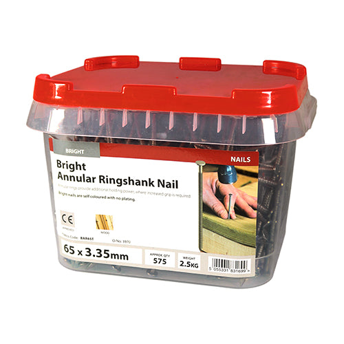 TIMCO Annular Ringshank Nails Bright - 65 x 3.35