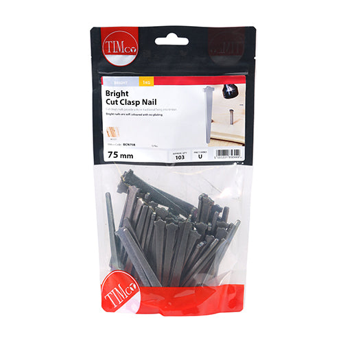 TIMCO Cut Clasp Nails Bright - 75mm