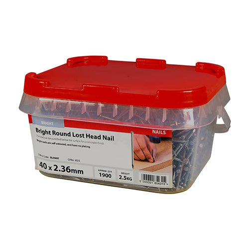 TIMCO Round Lost Head Nails Bright - 40 x 2.36