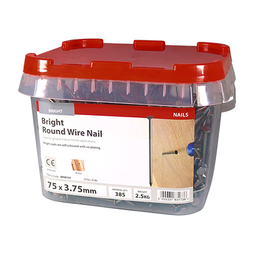 TIMCO Round Wire Nails Bright - 75 x 3.75