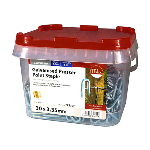 TIMCO Presser Point Staples Galvanised - 30 x 3.35