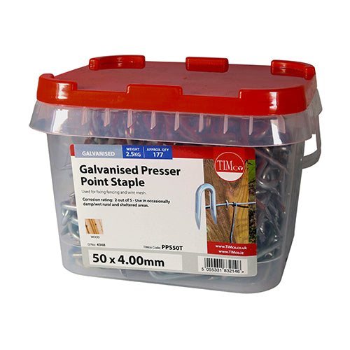 TIMCO Presser Point Staples Galvanised - 50 x 4.00
