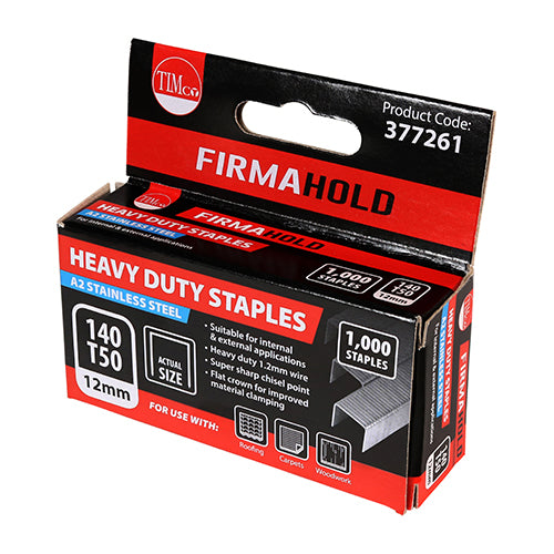 TIMCO Heavy Duty Chisel Point A2 Stainless Steel Staples  - 8mm