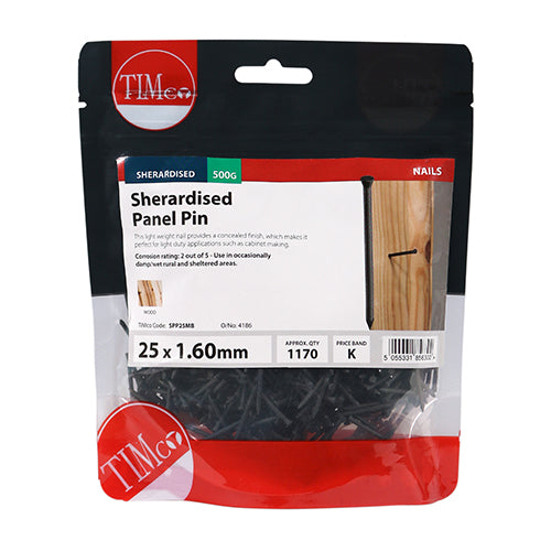 TIMCO Panel Pins Sherardised - 25 x 1.60