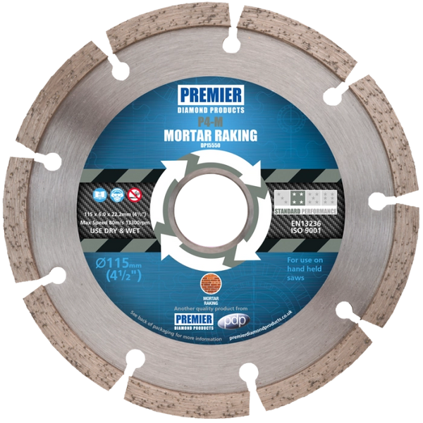 PREMIER P4-M 125X6X7X22.2  MORTAR RAKING BLADE