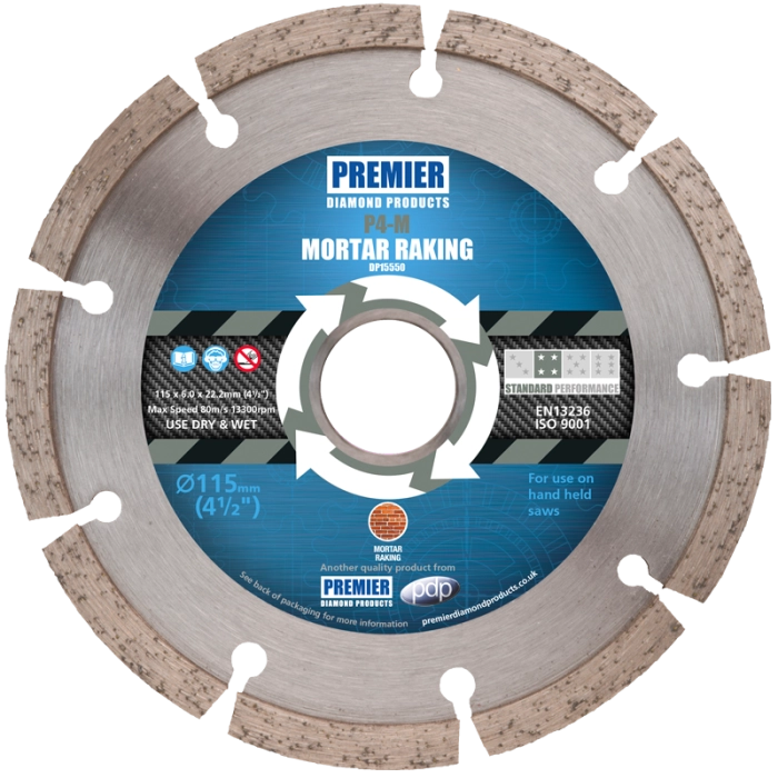 PREMIER P4-M 125X6X7X22.2  MORTAR RAKING BLADE