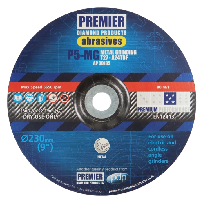 P5-MG (BOX 10) 125x6.0x22.2 A24TBF T27 METAL GRINDING DISC