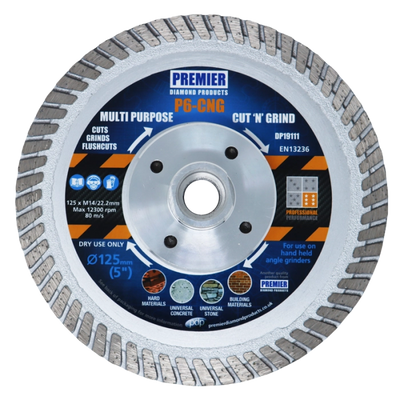 P6-CNG 125MMXM14 CUT 'N' GRIND BLADE MULTI MATERIAL