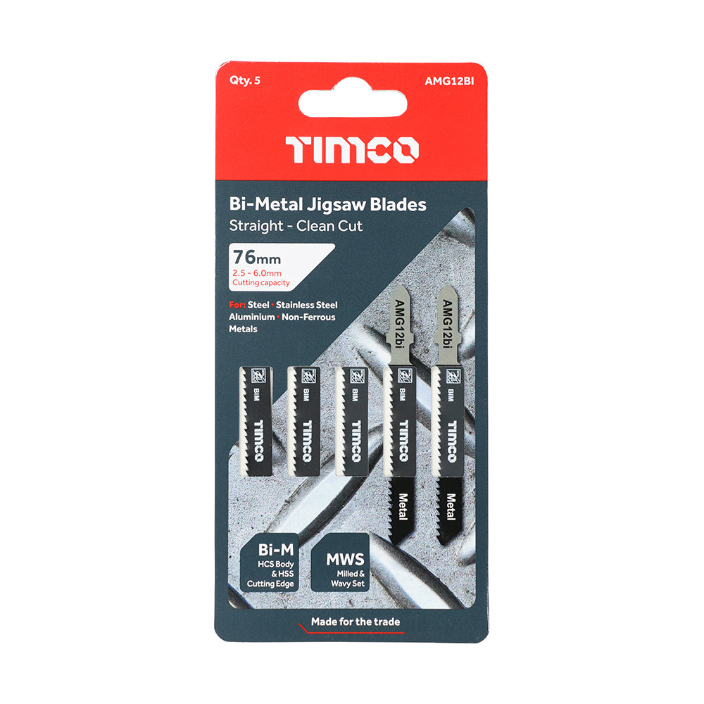 TIMCO Jigsaw Blades Metal Cutting Bi-Metal Blades - T118BF