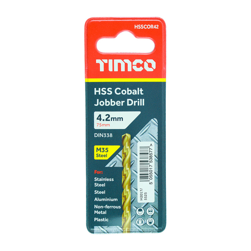 TIMCO Ground Jobber Drills - Cobalt M35 - 4.2mm