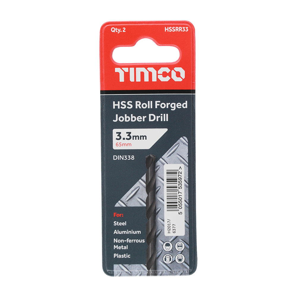 TIMCO Roll Forged Jobber Drills HSS - 3.3mm