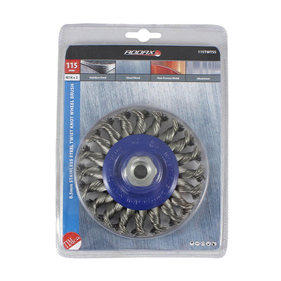 TIMCO Angle Grinder Wheel Brush Twisted Knot Stainless Steel - 115mm