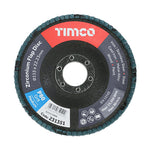 TIMCO Set of Flap Discs Zirconium Type 29 Conical P80 Grit - 115 x 22.23