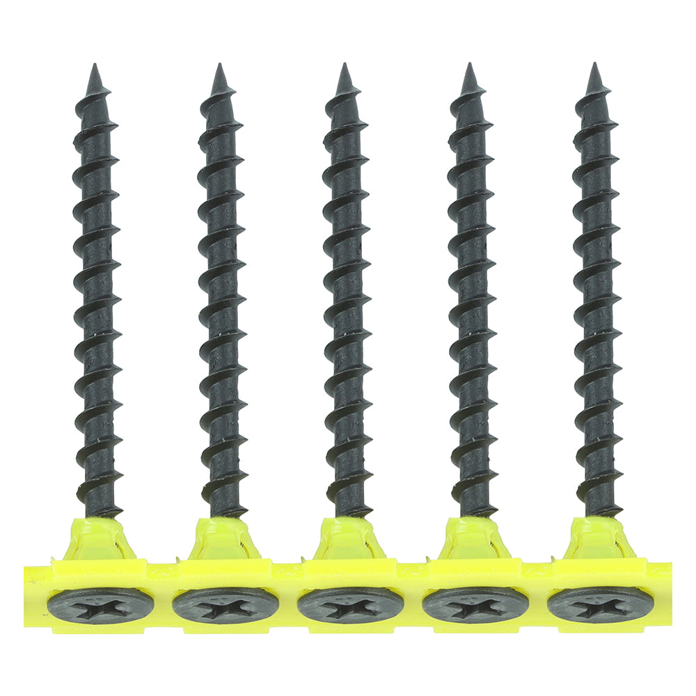 TIMCO Collated Drywall Coarse Thread Bugle Head Black Screws 3.5x45 ideal for plasterboard fixing to timber with power tool compatibility.
