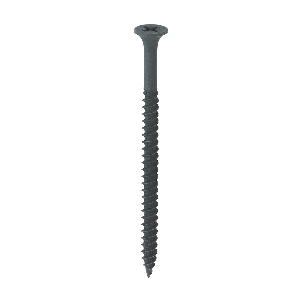 TIMCO 4.2 x 65 Drywall Fine Thread Bugle Head Black Screws for secure plasterboard fixing to wall and ceiling tracks.